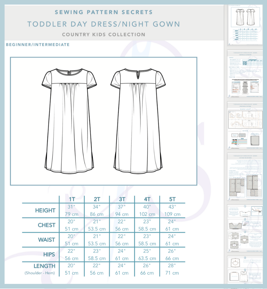 Detailed sewing pattern schematics